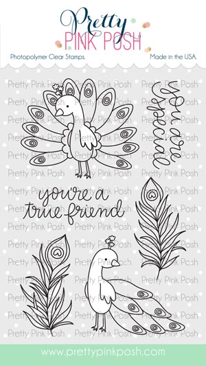 Pretty Pink Posh - Peacock Friends Stamp Set