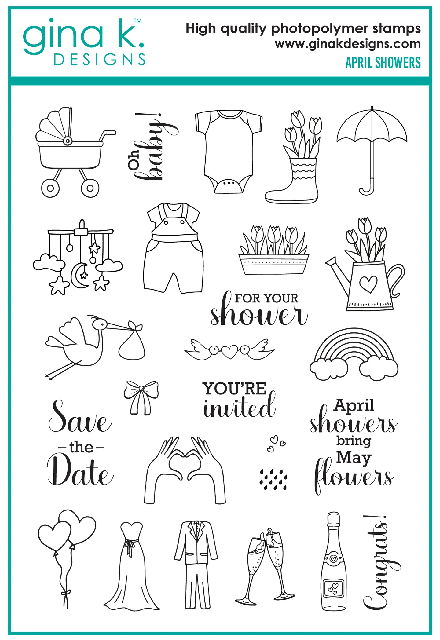 Gina K Designs - April Showers - STAMPS