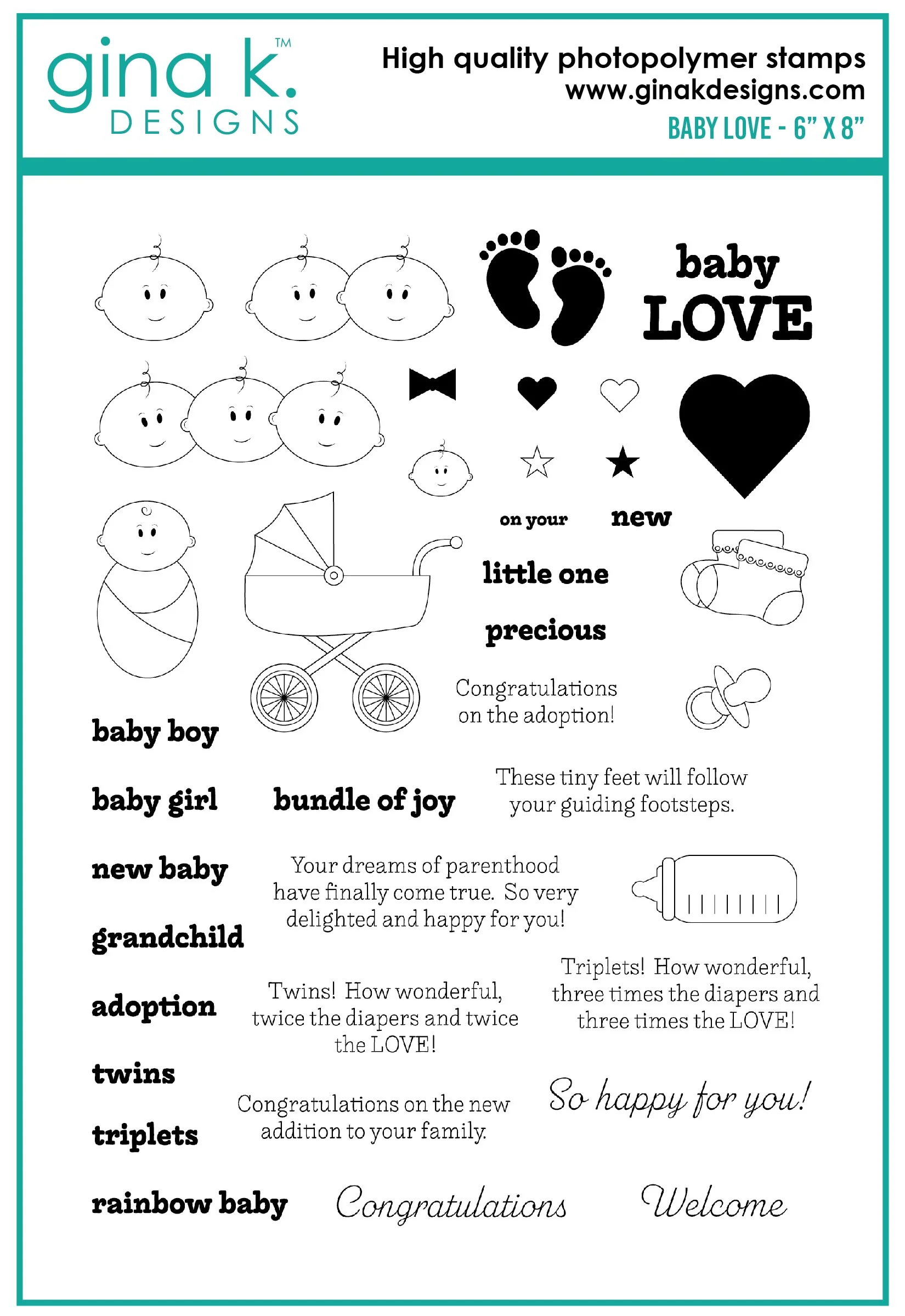 Gina K Designs - Baby Love - STAMPS