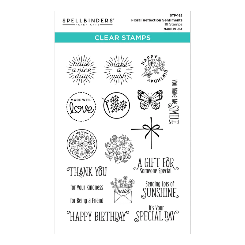 Spellbinders - FLORAL REFLECTION SENTIMENTS CLEAR STAMP SET FROM THE FLORAL REFLECTION COLLECTION