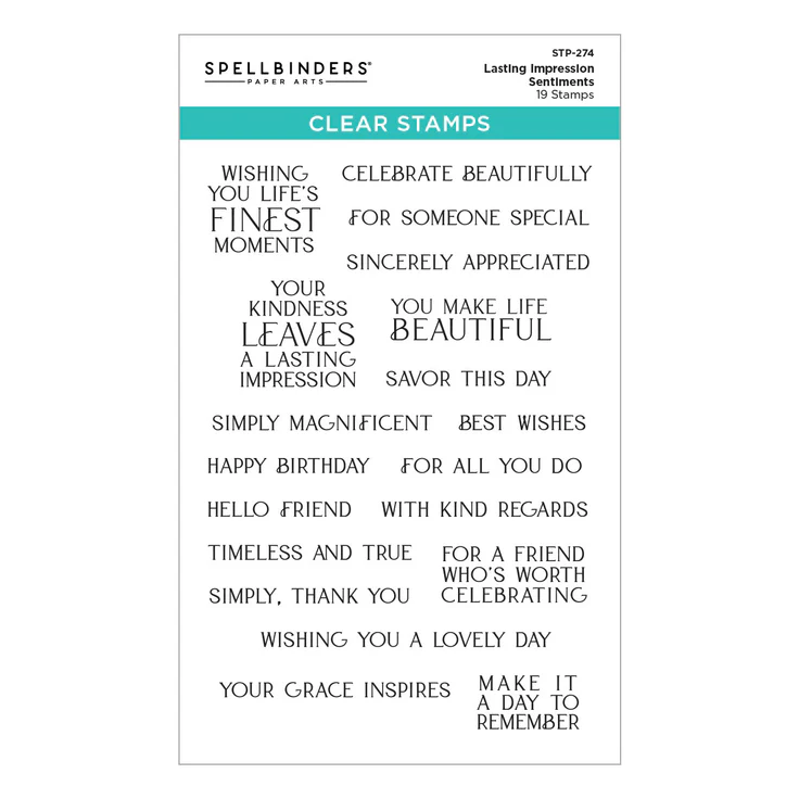***NEW* - Spellbinders - Lasting Impressions Clear Stamp Set
