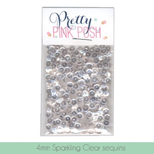 Pretty Pink Posh - 4mm Sparkling Clear Sequins