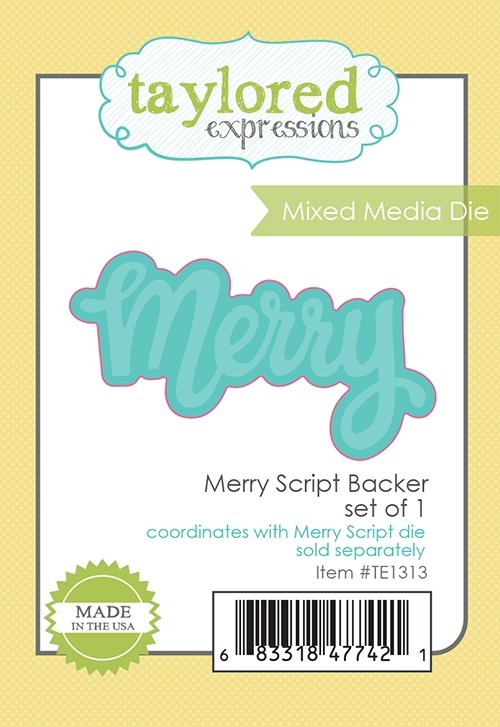 Taylored Expression - Merry Script Backer - Mixed Media Die