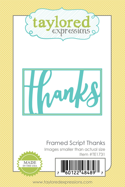 Taylored Expression - Framed Script - Thanks