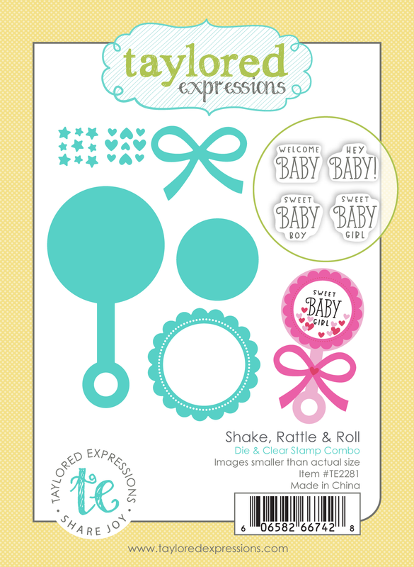 Taylored Expression - Shake, Rattle & Roll Die & Clear Stamp Combo