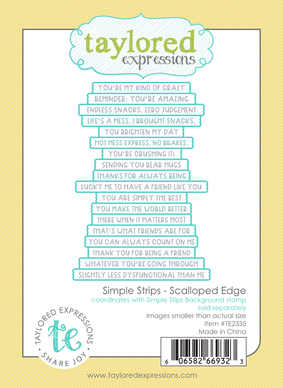 *NEW* - Taylored Expression - Simple Strips Die - Scalloped Edge