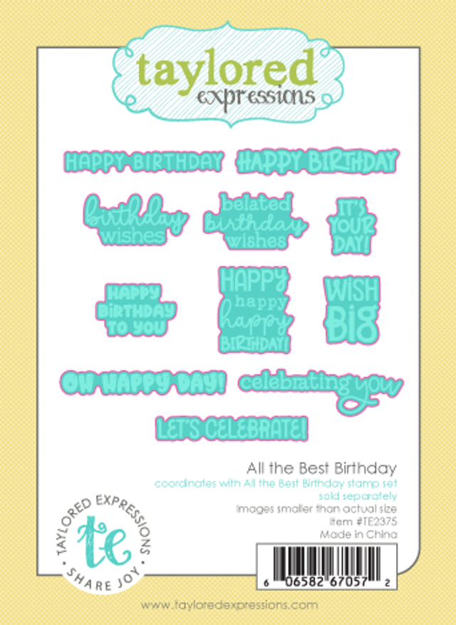 **NEW* - Taylored Expression - All the Best Birthday Dies