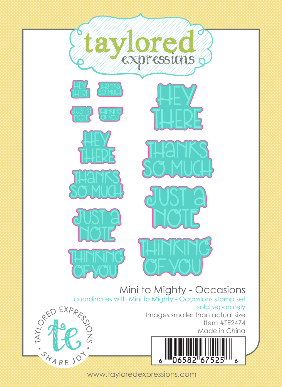 *NEW* - Taylored Expression - Mini to Mighty Dies - Occasions