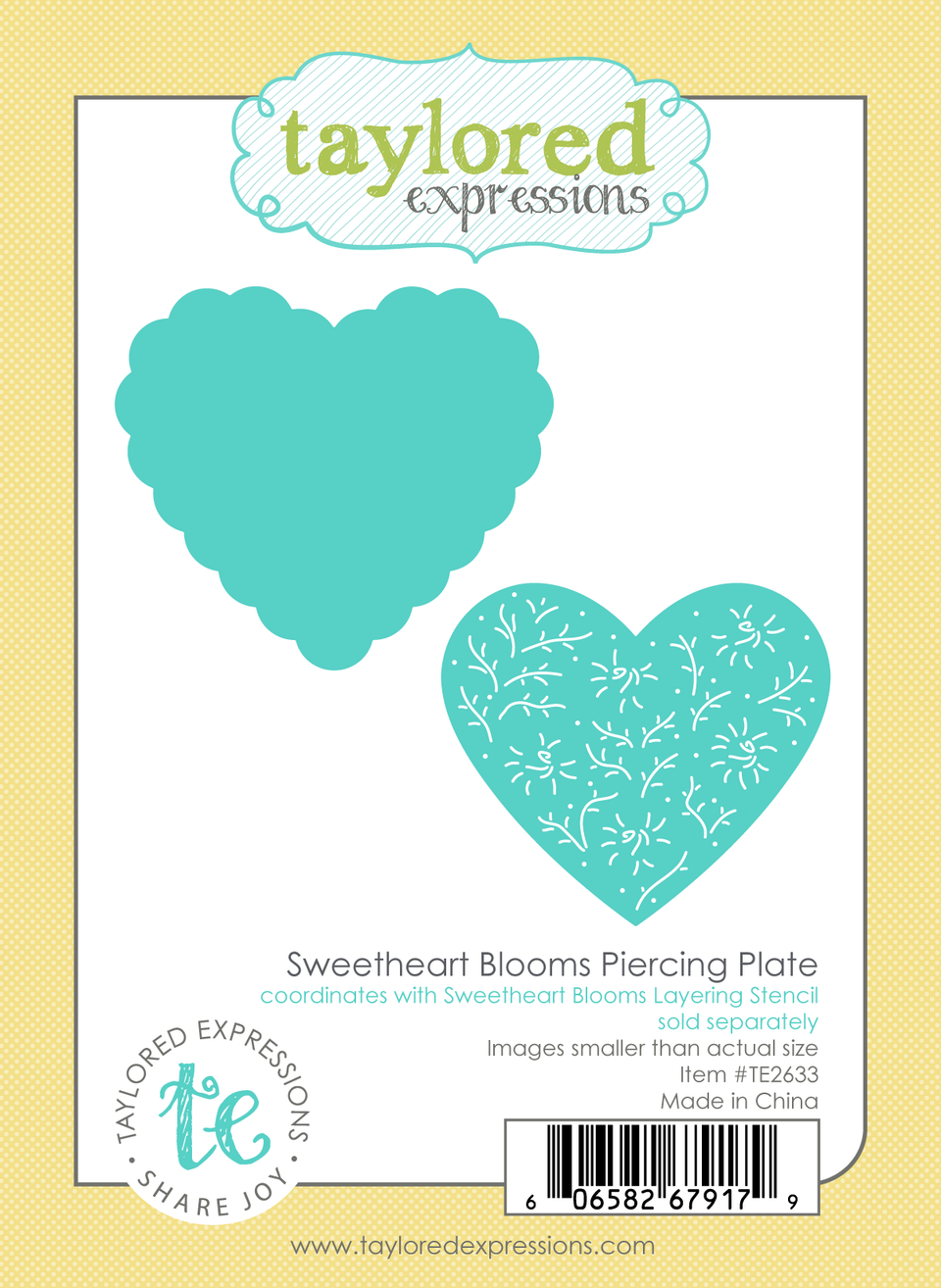 **NEW* - Taylored Expression - Sweetheart Blooms Piercing Plate Die