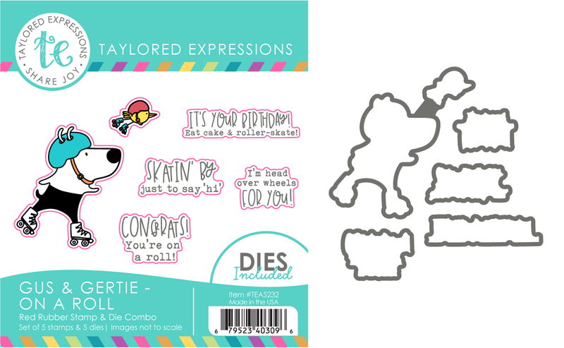 Taylored Expression - Gus & Gertie Stamp & Die Combo - On a Roll