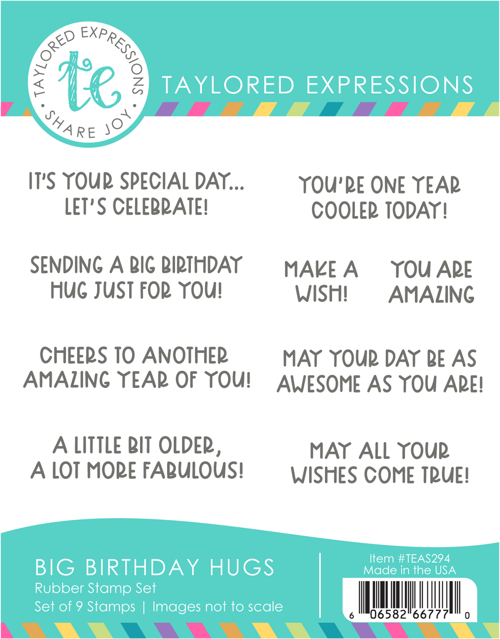 **NEW* - Taylored Expression - Big Birthday Hugs Stamp Set