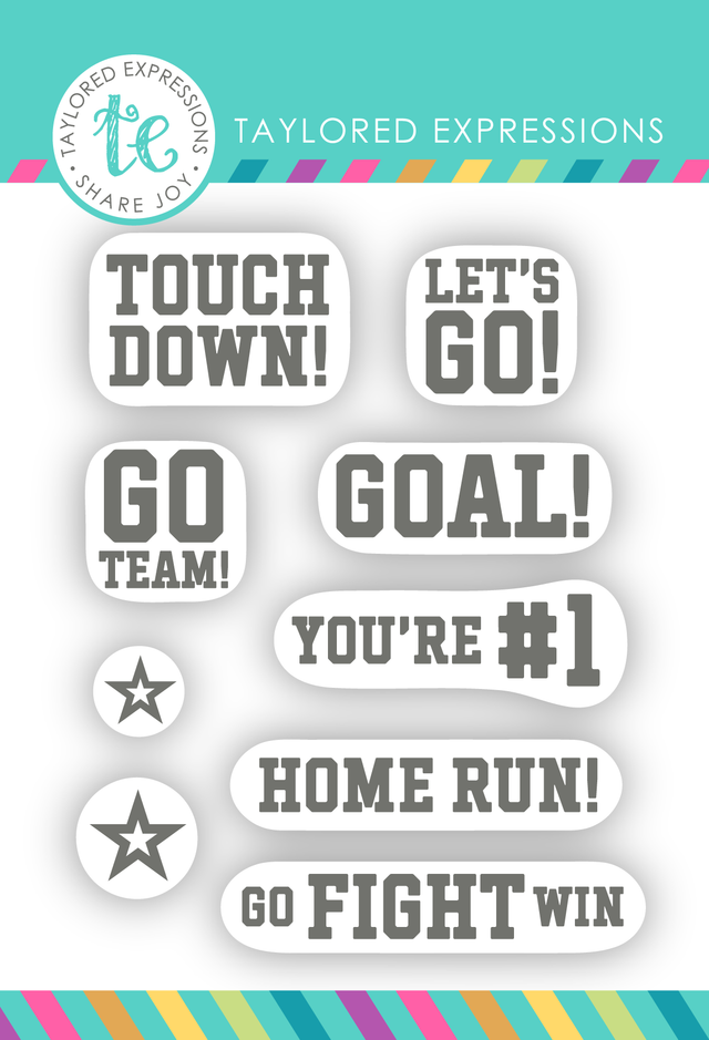 Taylored Expression - Perfect Pennant Clear Stamp Set - Team Spirit