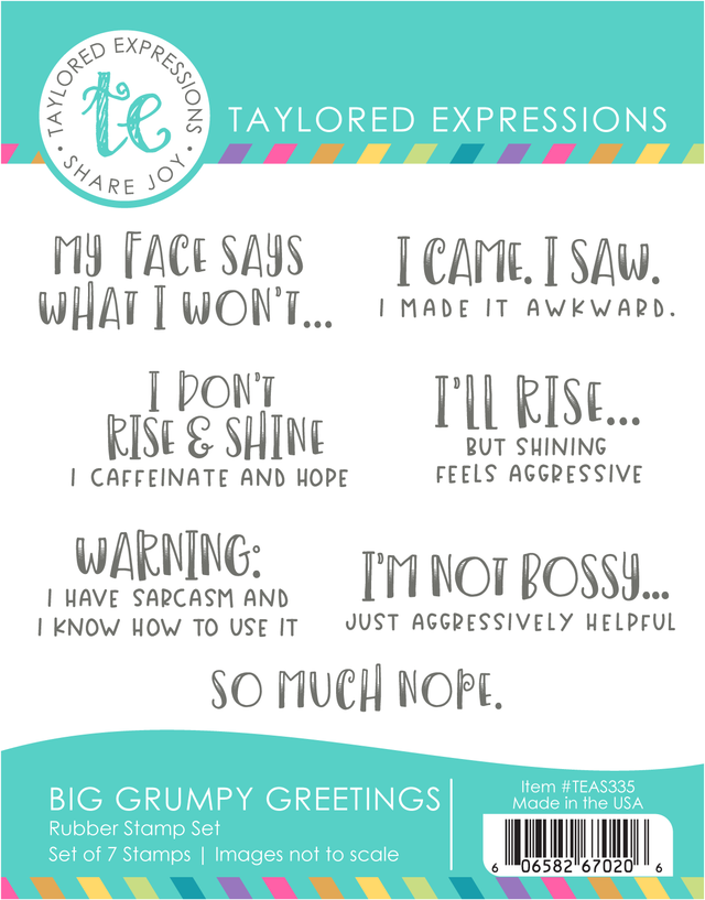 *NEW* - Taylored Expression - Big Grumpy Greetings Stamp Set