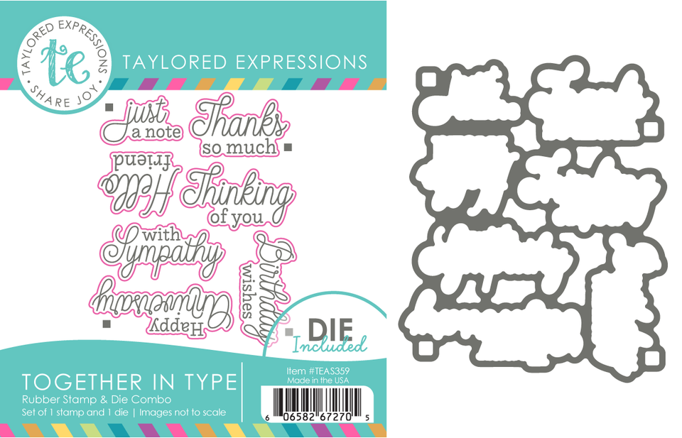 *NEW* - Taylored Expression - Together in Type Stamp & Die Combo