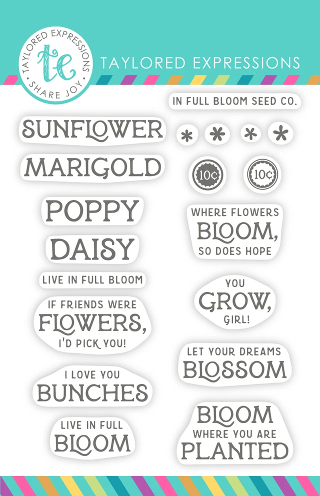 Taylored Expression - Seeds & Such - Flowers Clear Stamp Set