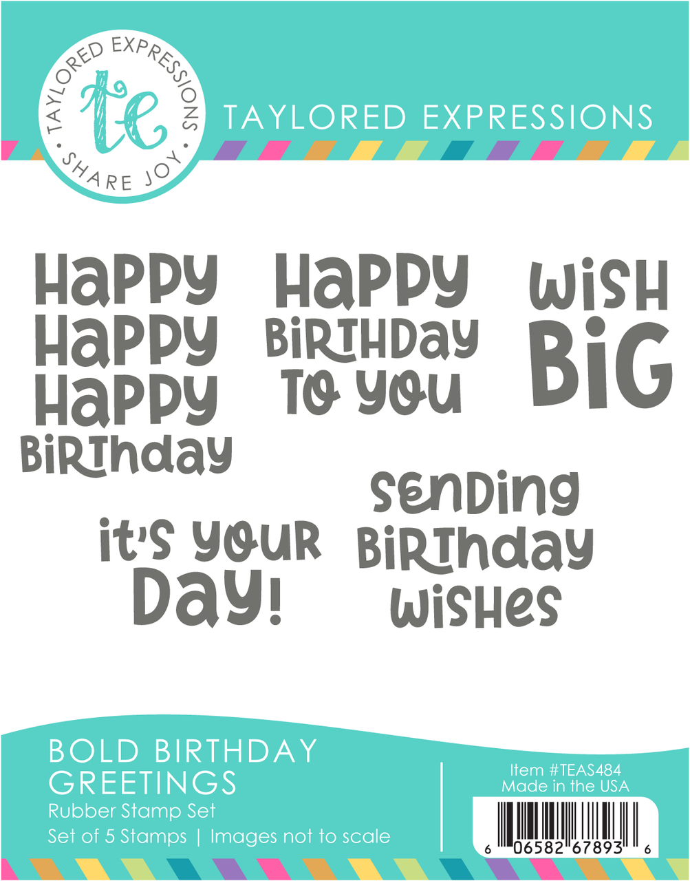 **NEW* - Taylored Expression - Bold Birthday Greetings Stamp Set