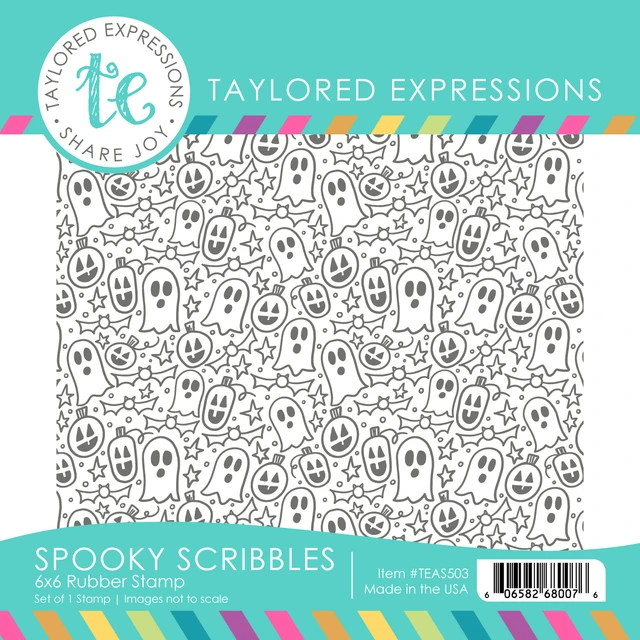 **NEW* - Taylored Expression - Spooky Scribbles 6x6 Background Stamp