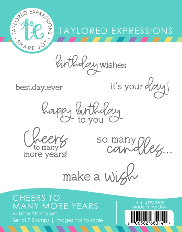 **NEW* - Taylored Expression - Cheers to Many More Years Stamp Set