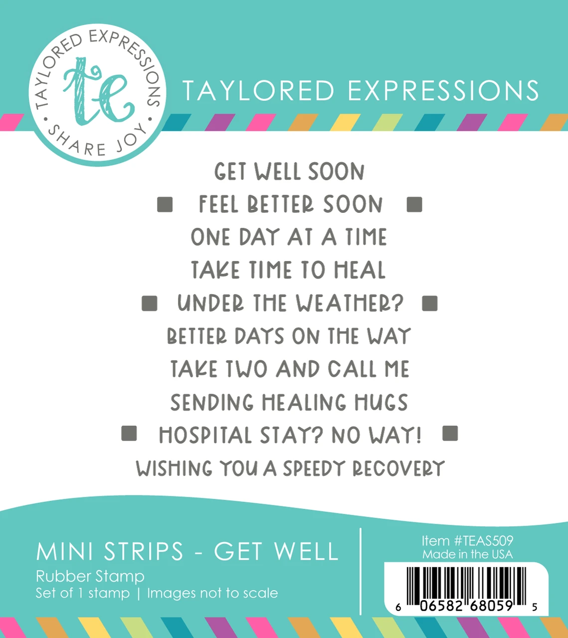**NEW* - Taylored Expression - Mini Strips Stamp - Get Well