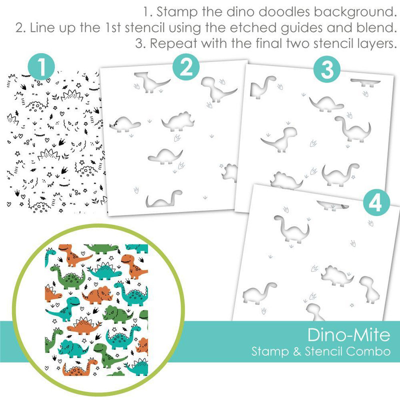 Taylored Expression - Dino-Mite Stamp & Stencil Combo