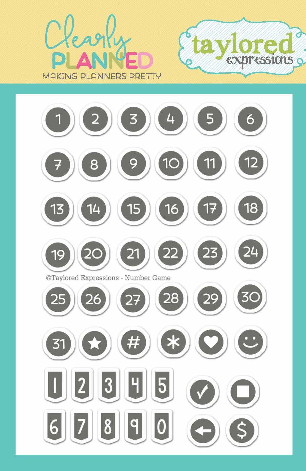Taylored Expressions - Clearly Planned - Number Game