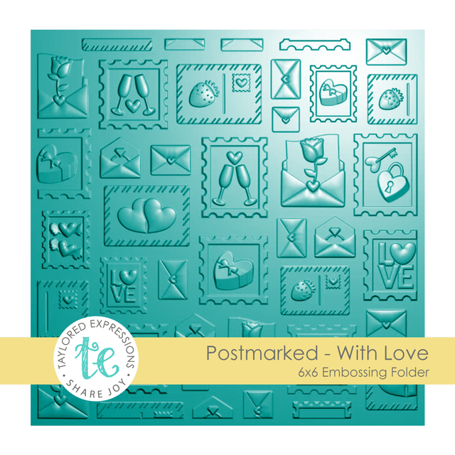 Taylored Expression - 3D Embossing Folder - Postmarked - With Love