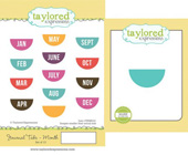 Taylored Expressions - Pockets & Pages - Journal Tabs - Month