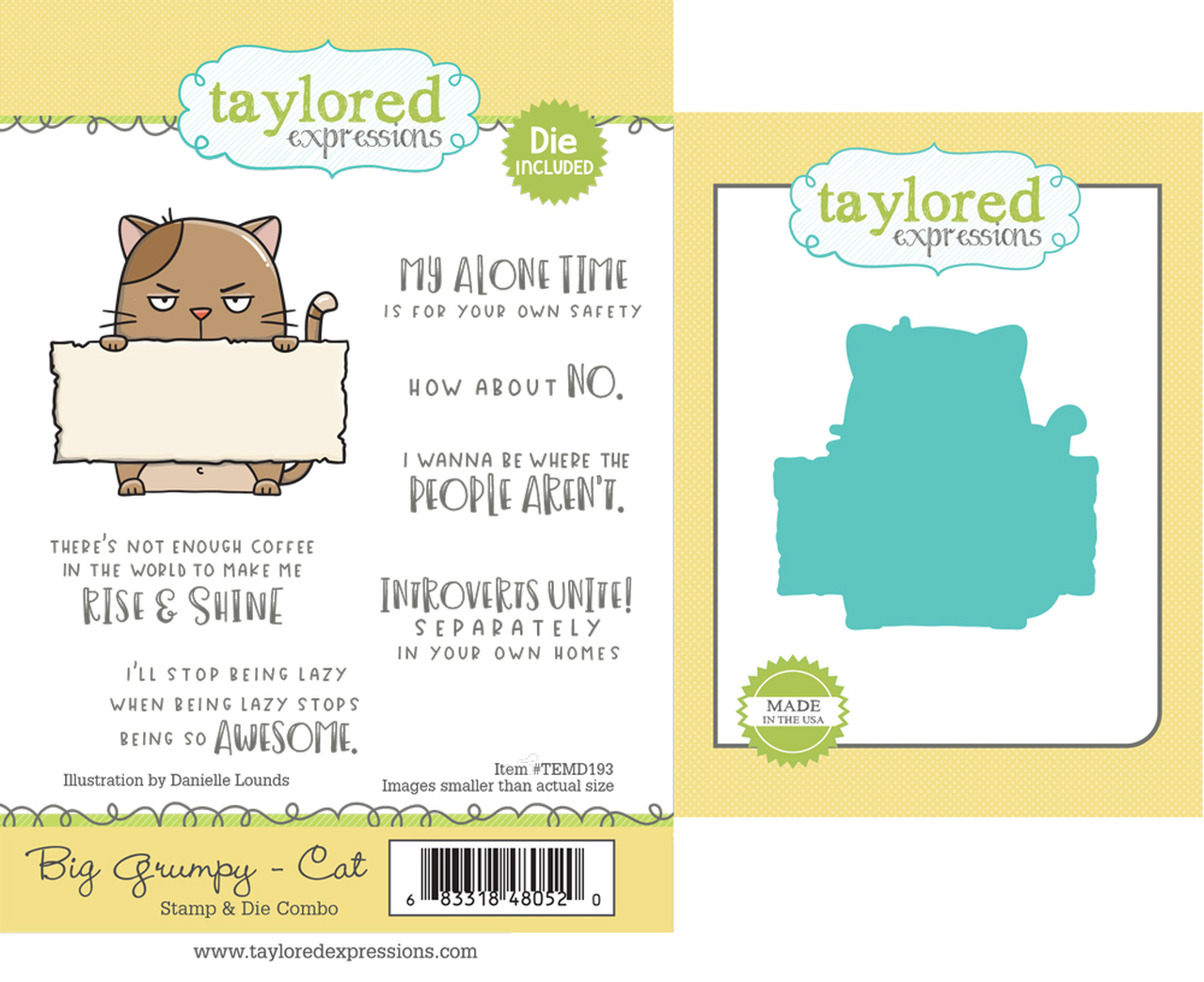 Taylored Expression - Big Grumpy - Cat Stamp & Die Combo