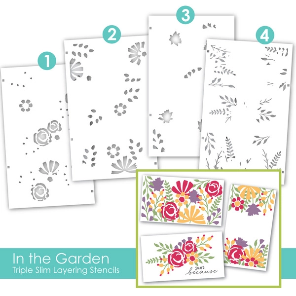 Taylored Expression - Triple Slim Layering Stencil - In the Garden