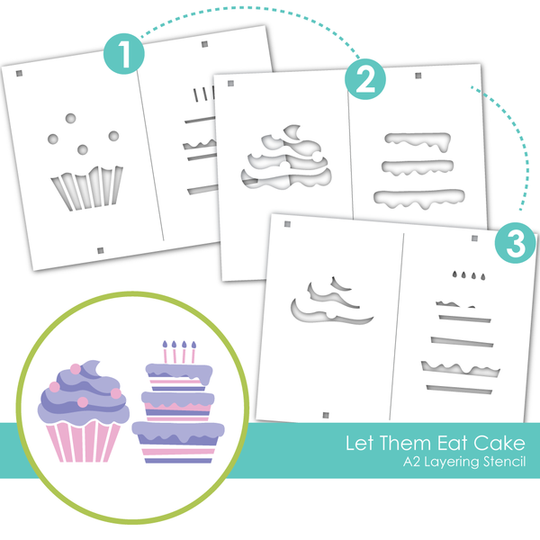 Taylored Expression - Let Them Eat Cake Layering Stencil