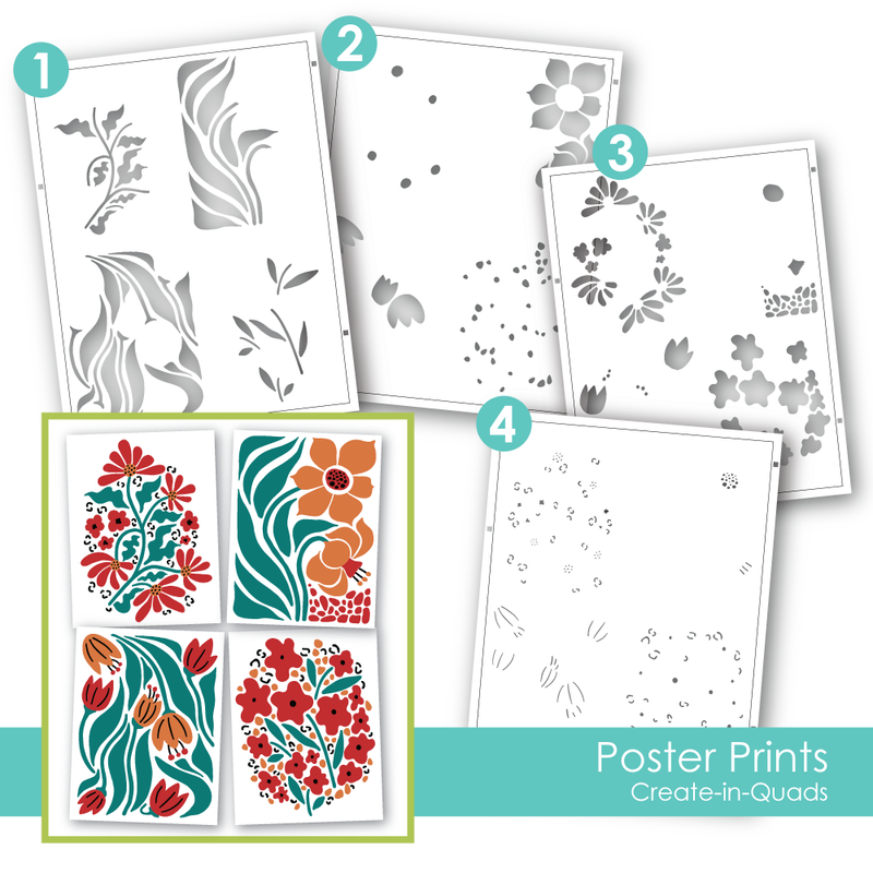 Taylored Expression - Create-in-Quads - Poster Prints Layering Stencil