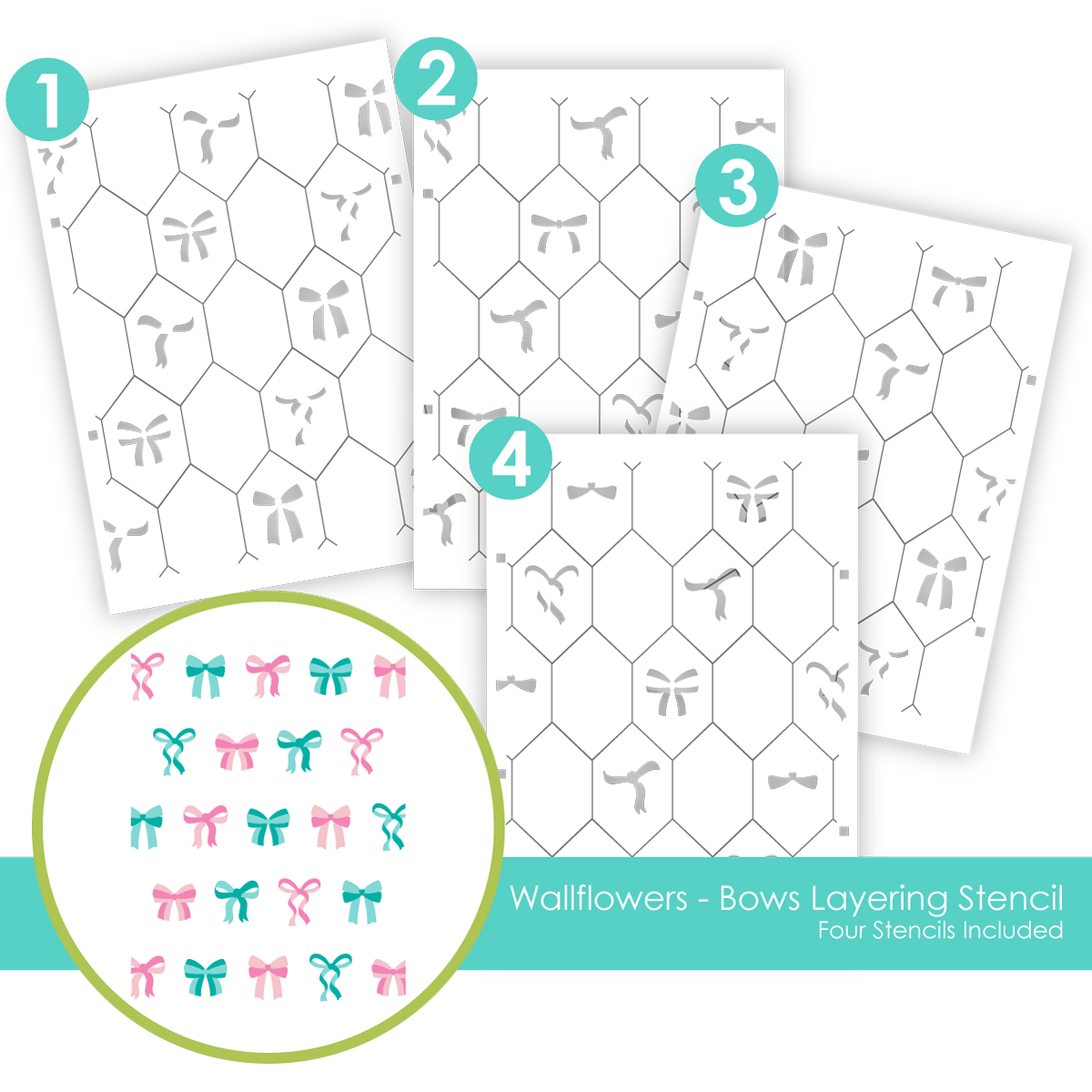 *NEW* - Taylored Expression - Wallflowers - Bows Layering Stencil
