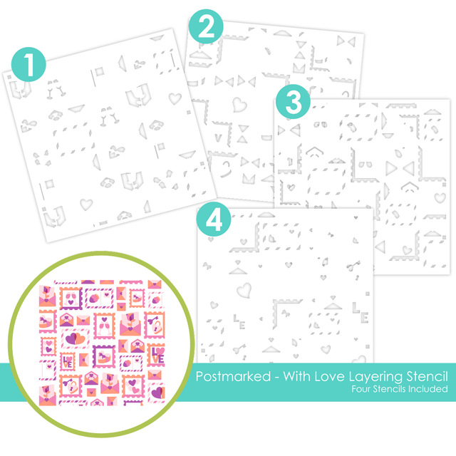 *NEW* - Taylored Expression - Postmarked - With Love Layering Stencil