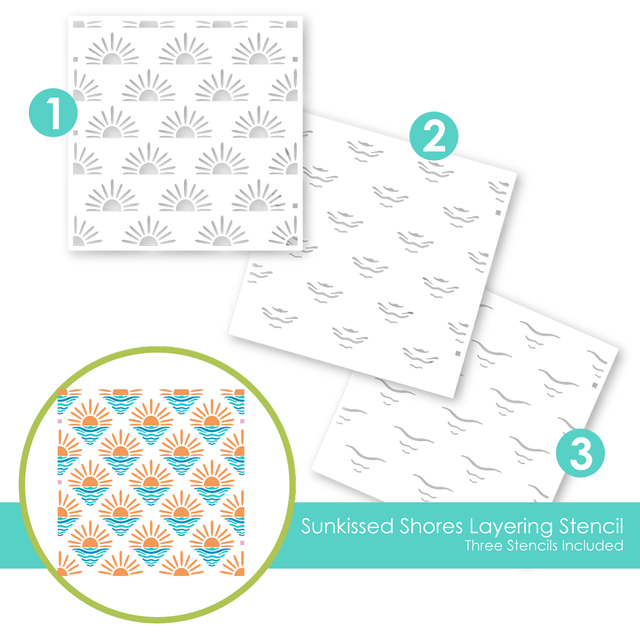 **NEW* - Taylored Expression - Sunkissed Shores Layering Stencil
