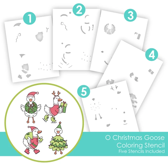 **NEW* - Taylored Expression - O Christmas Goose Coloring Stencil