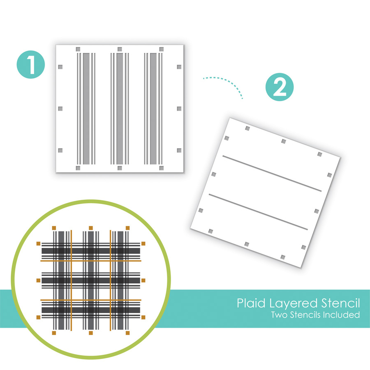 Taylored Expression - Plaid Layered Stencil
