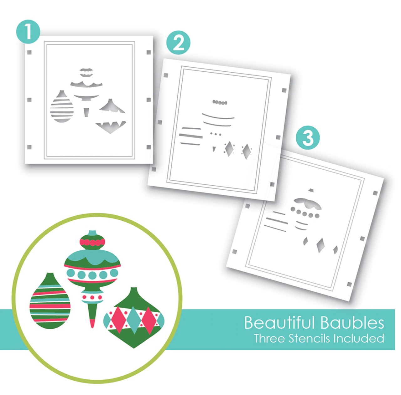 Taylored Expression - Beautiful Baubles Layering Stencil