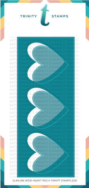Trinity Stamps - Slimline Wide Heart Trio Die