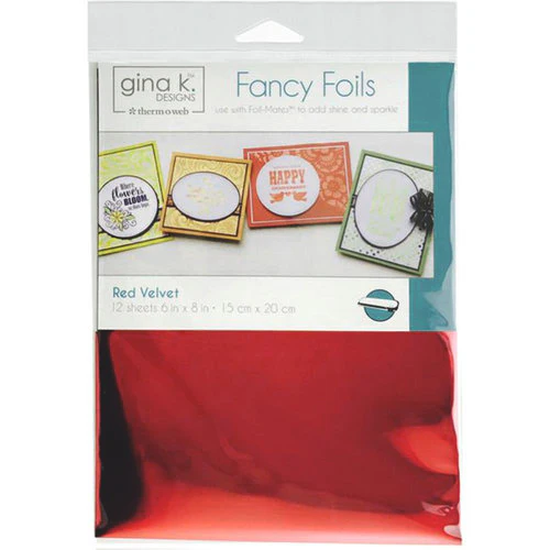 Gina K Designs - Fancy Foils 6" x 8"- Red Velvet - TOW