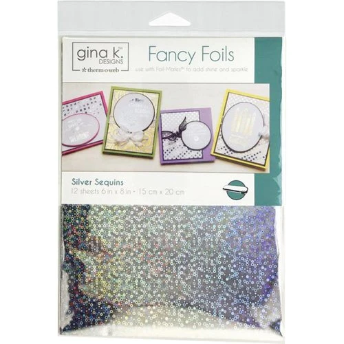 Gina K Designs - Fancy Foils 6" x 8"- Silver Sequins - TOW