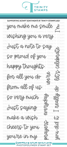 Trinity Stamps - Supporting Script Sentiments 4x8 Stamp Set