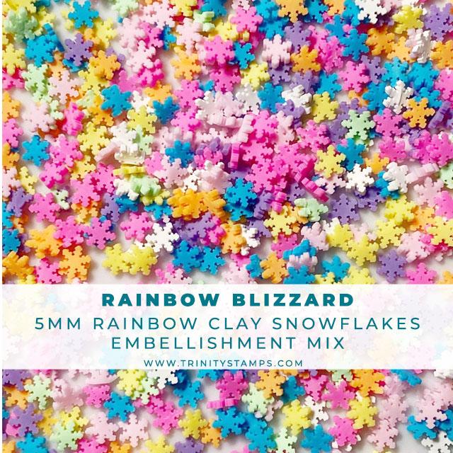 Trinity Stamps - Rainbow Blizzard- Clay Snowflake Embellishment Mix