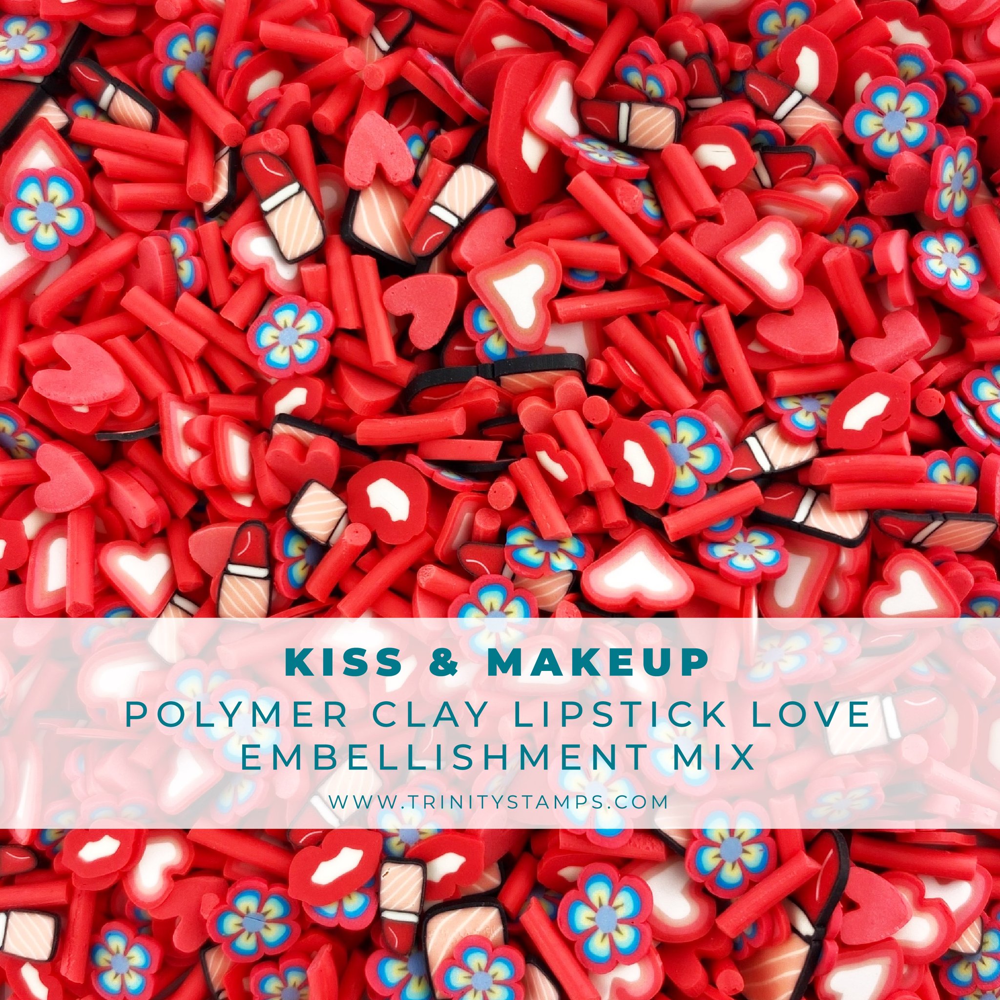 Trinity Stamps - Kiss & Makeup Clay Embellishment Mix