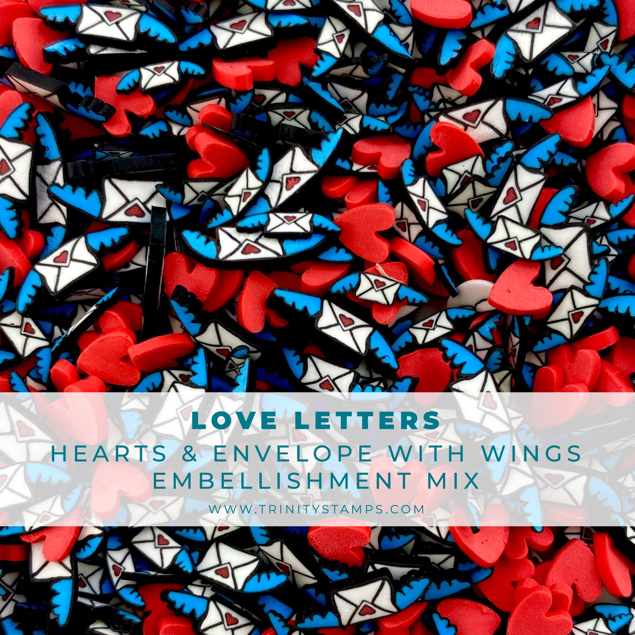 Trinity Stamps - Love Letters Clay Embellishment Mix