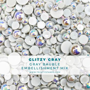 Trinity Stamps - Glitzy Gray Baubles Embellishment Mix