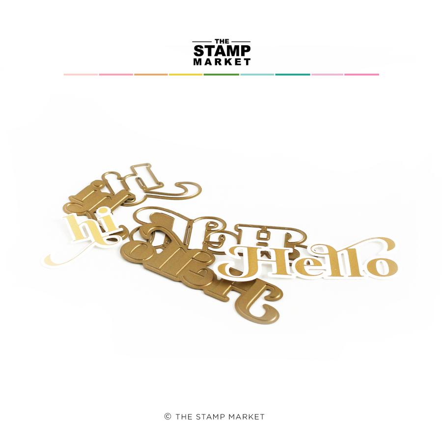 The Stamp Market - Say Hello Foil Plate & Die