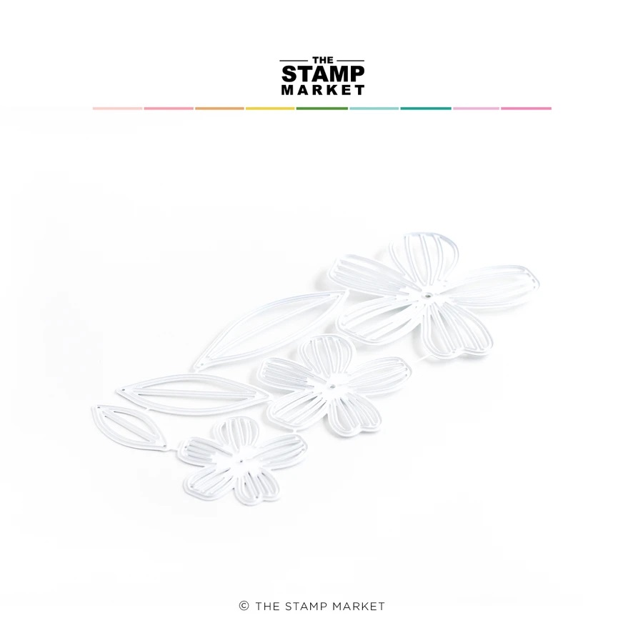 The Stamp Market - Flirtatious Flowers Outline Dies