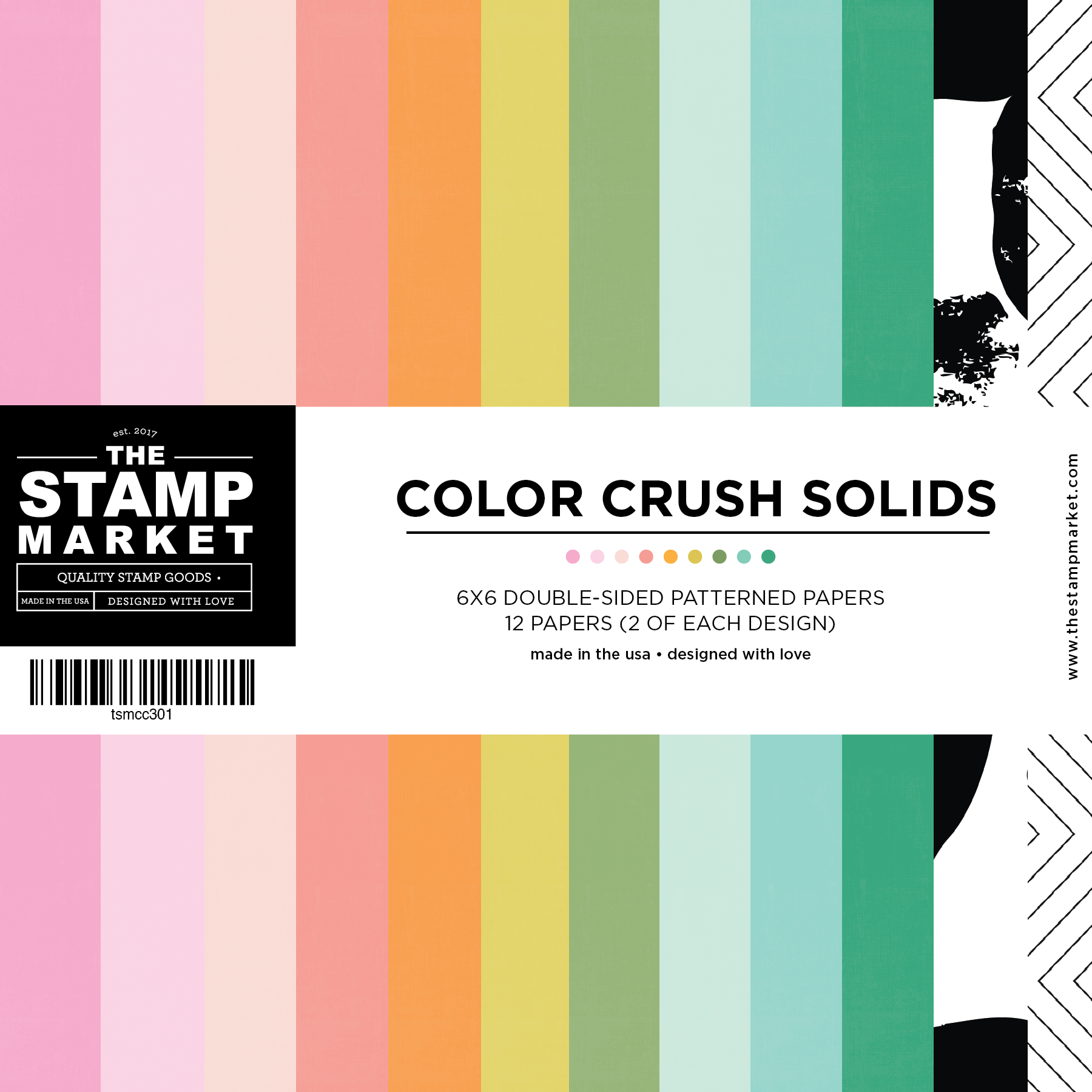 The Stamp Market - Color Crush Solids 6x6 Paper Pack