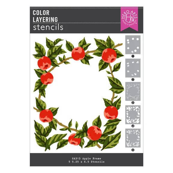 *NEW* - Spellbinders - Hero Arts Apple Frame Die & Stencil Bundle from the I Pick You Collection