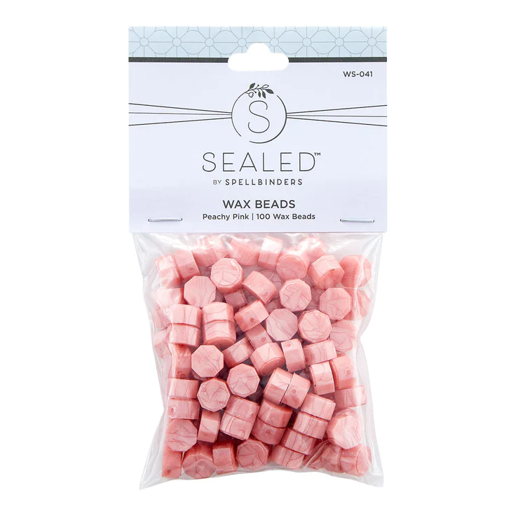 Spellbinders - PEACHY PINK WAX BEADS FROM THE SEALED BY SPELLBINDERS COLLECTION